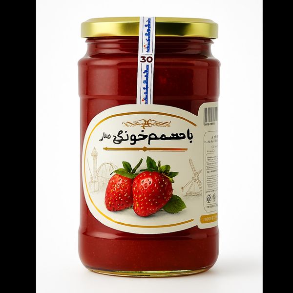 مربای توت فرنگی 620گرم -شیشه بزرگ-6عددی