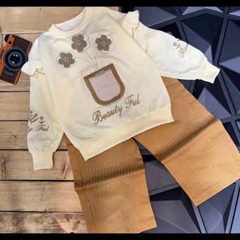 بلوز شلوار کتان گل 13915