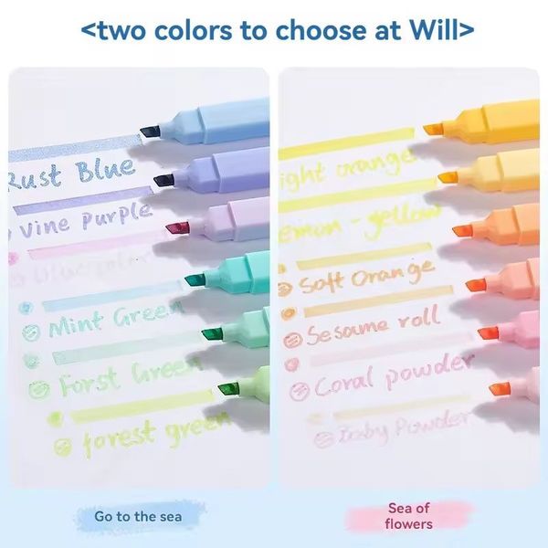 پک 6 عددی هایلایتر و ماژیک 2 سر