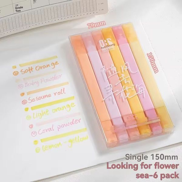 پک 6 عددی هایلایتر و ماژیک 2 سر