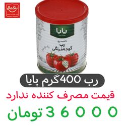کنسرو رب گوجه فرنگی 400گرم پایا باکس 12عددی