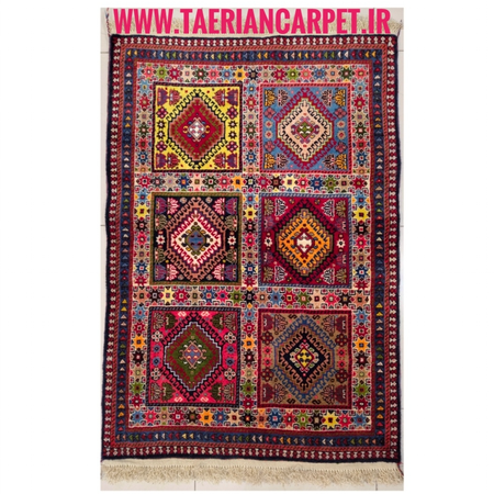 فرش دستباف سایز ذرع و چارک (تمام پشم یلمه طرح خشتی)