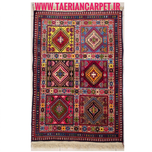 فرش دستباف سایز ذرع و چارک (تمام پشم یلمه طرح خشتی)