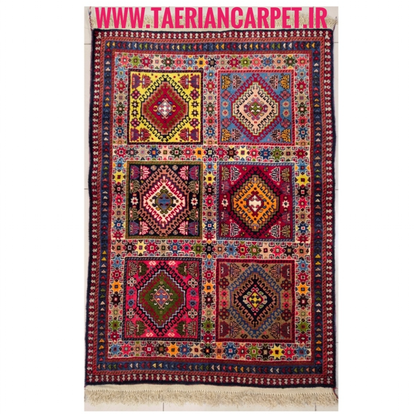 فرش دستباف سایز ذرع و چارک (تمام پشم یلمه طرح خشتی)