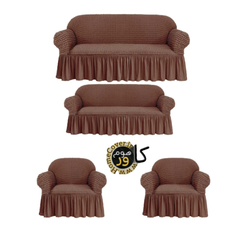 کاور مبل 7 نفره چستر دامن دار وارداتی مدل لاکرا پفکی