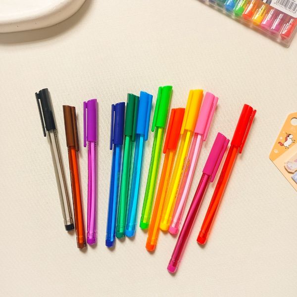 پک خودکار رنگی 12 رنگ شیشه ای