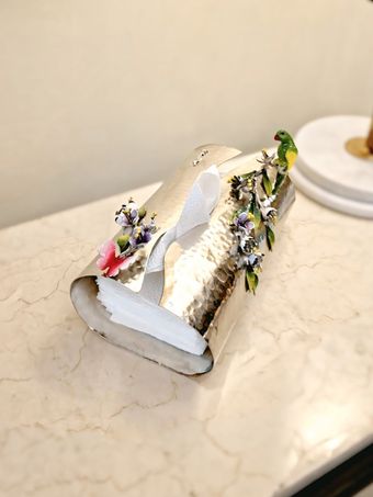 جادستمالی برنجی | مدل نغمه سیمین نقره ای