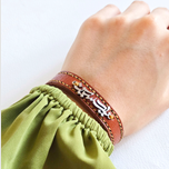 دستبندچرمی با پلاک استیل طرح یا حسین