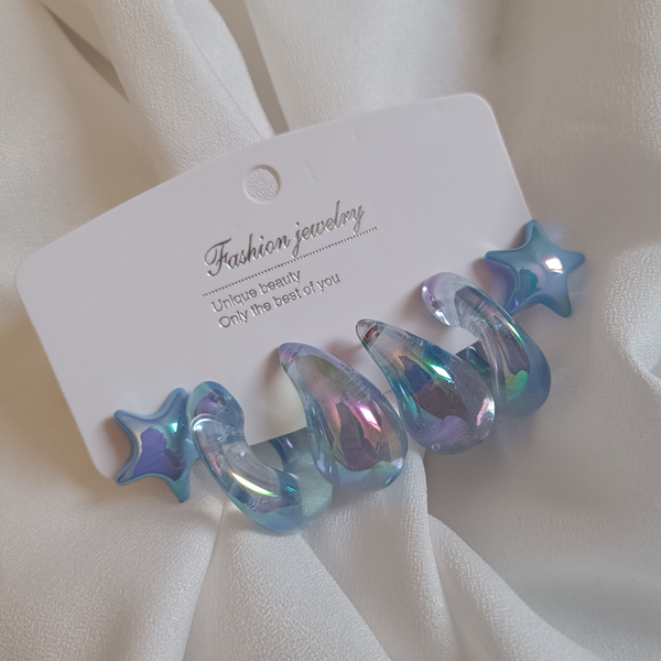 پک گوشواره پاستلی ستاره آبی