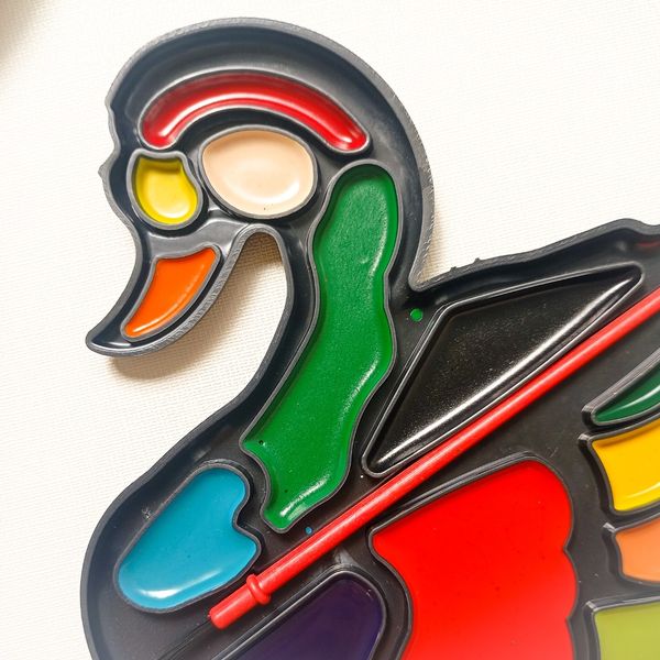 ست آبرنگ و قلمو فانتزی طرح قو