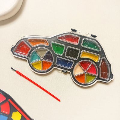 ست آبرنگ و قلمو فانتزی طرح ماشین