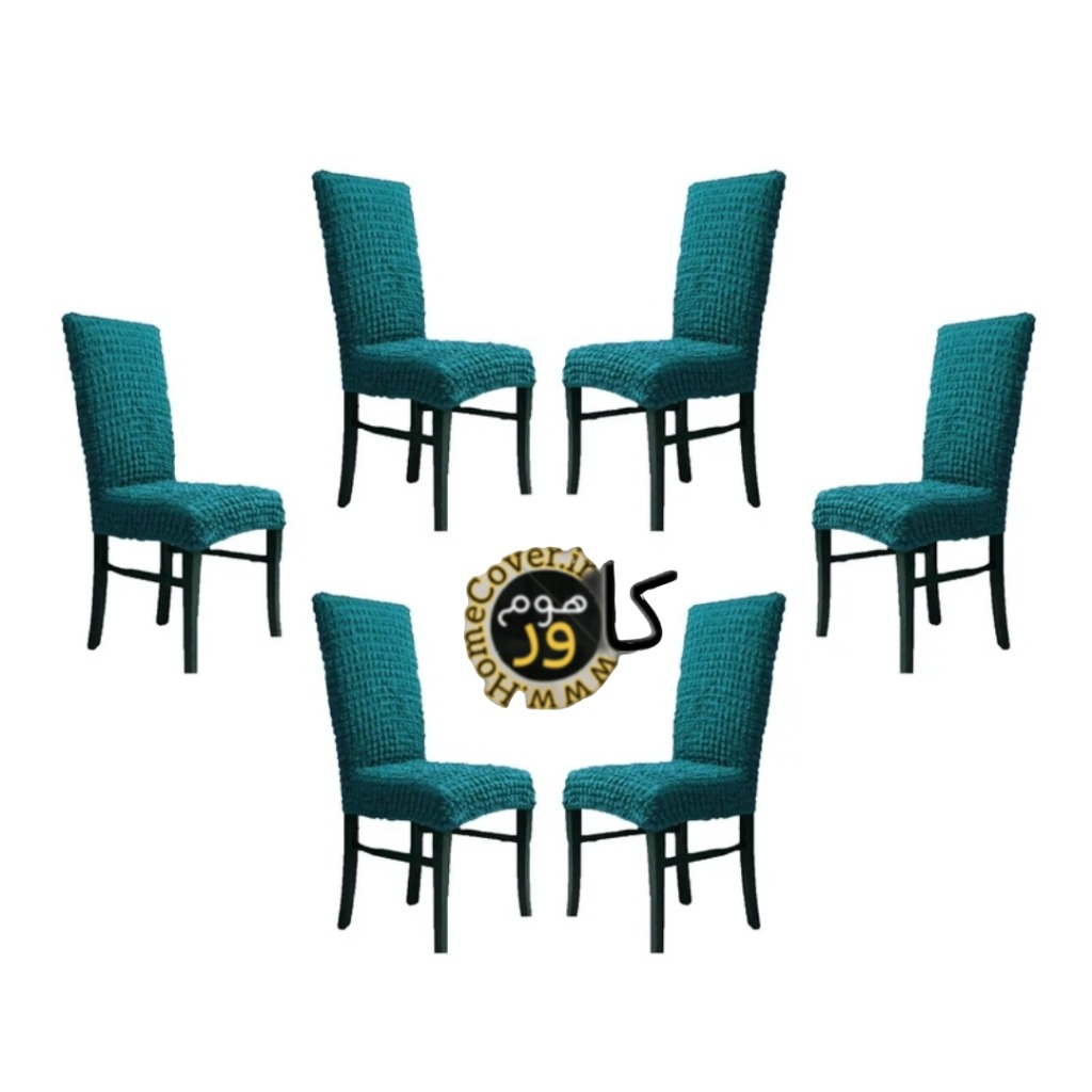 کاور صندلی ناهار خوری 6 نفره تاج صاف مدل لاکرا پفکی