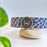 دستبند چرمی با پلاک نقره طرح زهرا