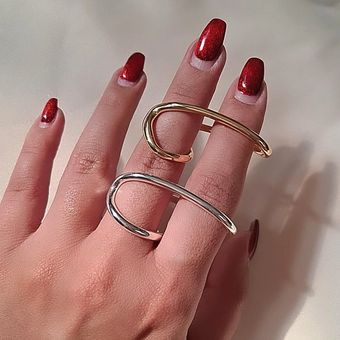 انگشتر دو انگشتی آبکاری نقره