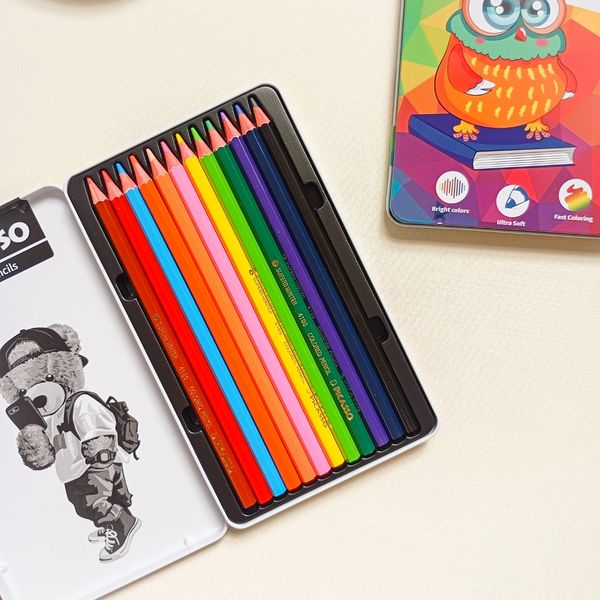 مدادرنگی جعبه فلزی پیکاسو طرح خرس