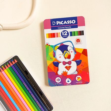 مداد رنگی جعبه فلزی پیکاسو طرح پرنده