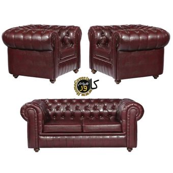 مبل اداری چستر چرم 4 نفره رمانتیک دیزاین مدل امپراطور