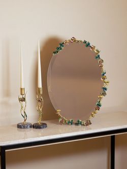 آینه شمعدان مینا کاری ارکیده