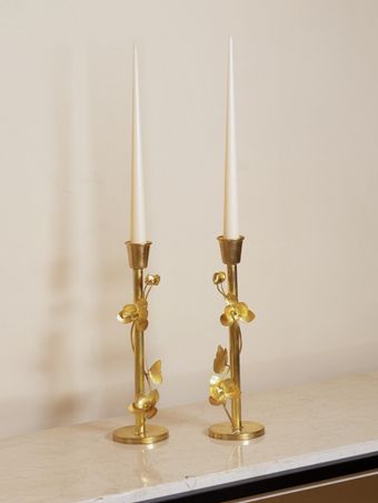 شمعدان برنجی مدل ارکیده