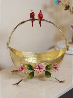 کشکول برنجی |  مدل هماوند دو طوطی