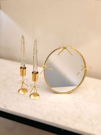 آینه و شمعدان پاپیون کوچک