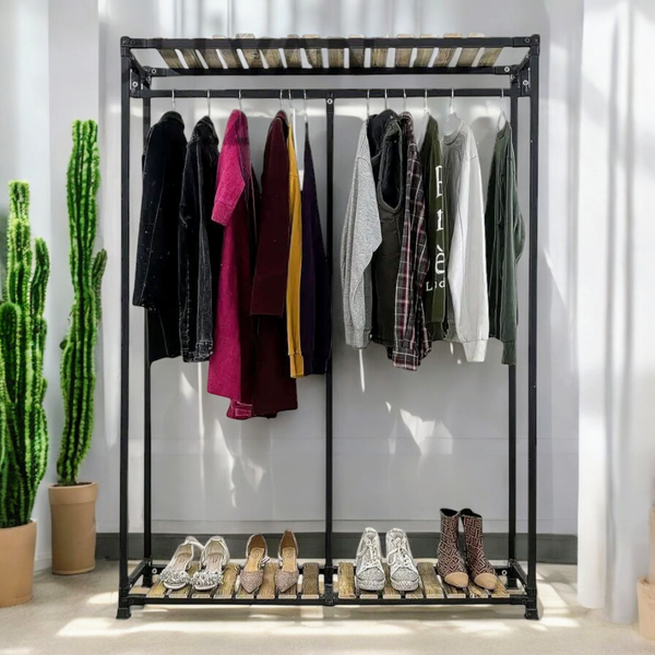 رگال لباس ایستاده چوب و فلز مدل مهرگان