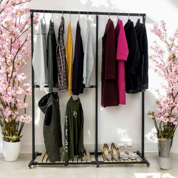 رگال لباس ایستاده چوب و فلز مدل سنا