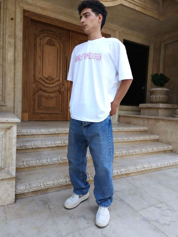 تیشرت لش پشت چاپ صورتی