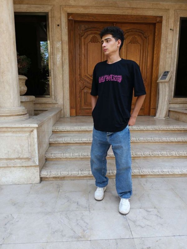 تیشرت لش پشت چاپ صورتی