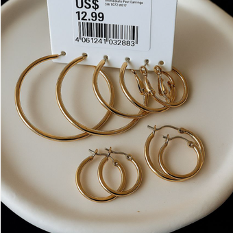 گوشواره حلقه‌ای سه سایز