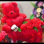 گیفت باکس گل شکلات و خرس ولنتاین بزرگ