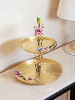 دیس دو طبقه مینا برنجی