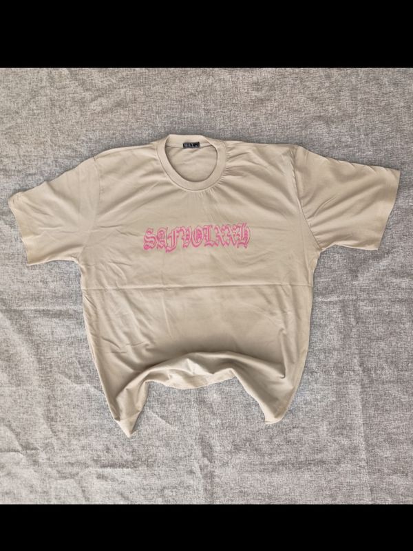 تیشرت لش پشت چاپ صورتی