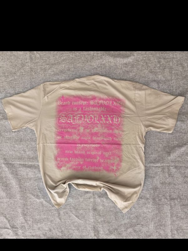 تیشرت لش پشت چاپ صورتی