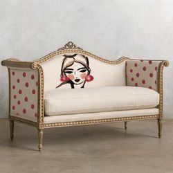 لاوست سوزندوزی صورتی | مبلمان با طرح و رنگ ملیح