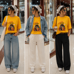 تیشرت ترکیه طرح دختر زرد
