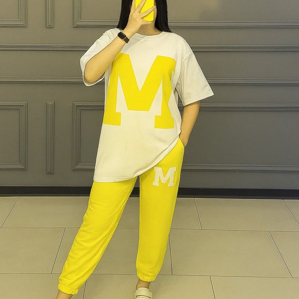 ست تیشرت و شلوار زنانه مدل M