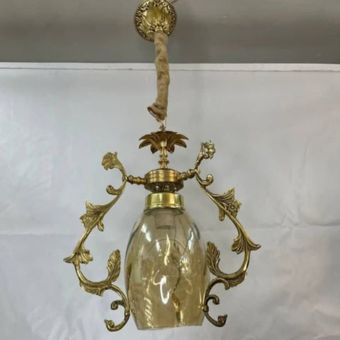 لوستر برنزی آشپزخانه مدل ترکیبی حبابی  بیضی