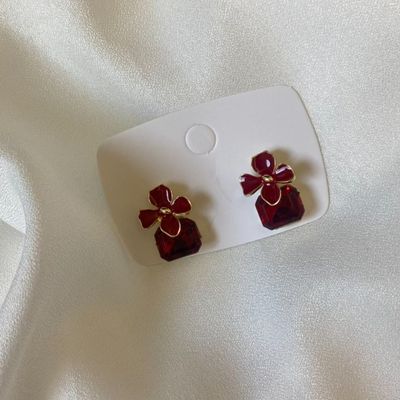 گوشواره جواهری مدل یاقوت سرخ