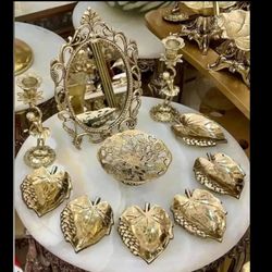 هفت سین برنزی مدل برگ انگوری ست کامل