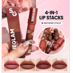 جدیدترین رژ لب 4 رنگ طبقه ای رنگ Brownie Stack