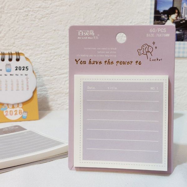 استیکی نوت پینترستی و مینیمال 60 برگ گربه و ماهی