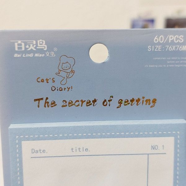 استیکی نوت پینترستی و مینیمال 60 برگ گربه و ماهی