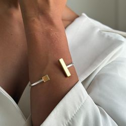 دستبند بنگل مستطیل زنانه