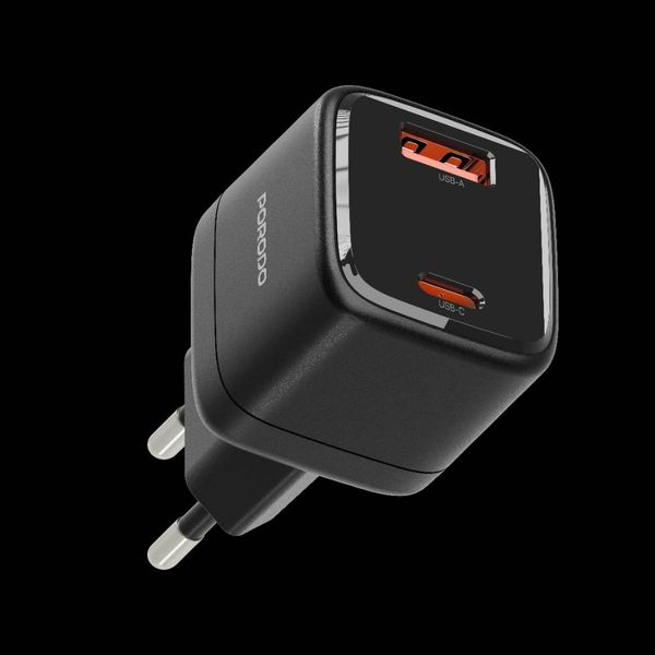 آداپتور شارژ سریع Porodo Viktor Series مدل PD805 توان 25 وات دو پورت USB-C و USB-A