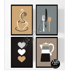 تابلو دکوراتیو مدرنیته 4 تکه طرح باریستا کدمحصول 0104