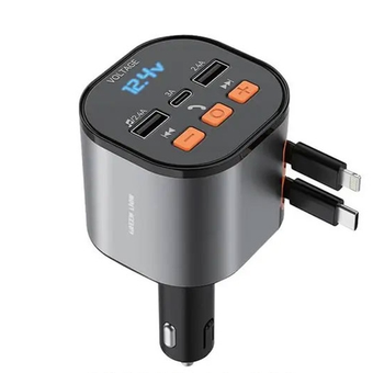 شارژر فندکی رادیو 50 وات گرین لاین Green Lion FM Retractable 50W Car Charger