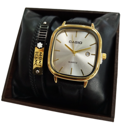 ساعت مردانه کاسیو اولدمانی بندچرمی تاریخدارGW