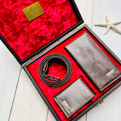 ست چرم طبیعی برند Milano قهوه ای تیره