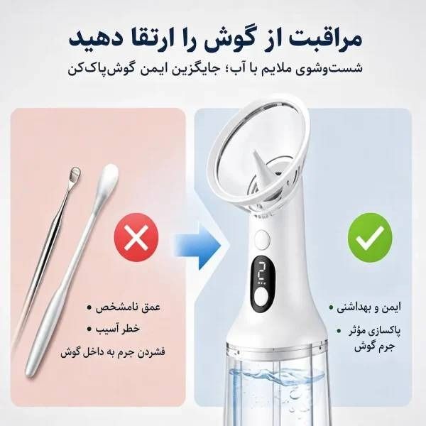 دستگاه شستوشوی گوش برقی شارژی BE011 با مخزن 200 میلیلیتری